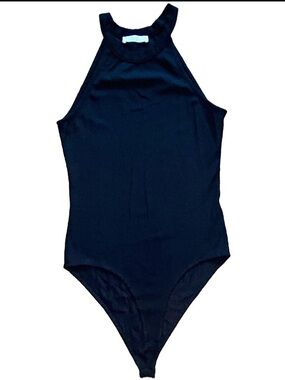Zara Trafaluc Women's Black Halter Neck Bodysuit Stretch Opaque Solid Size S